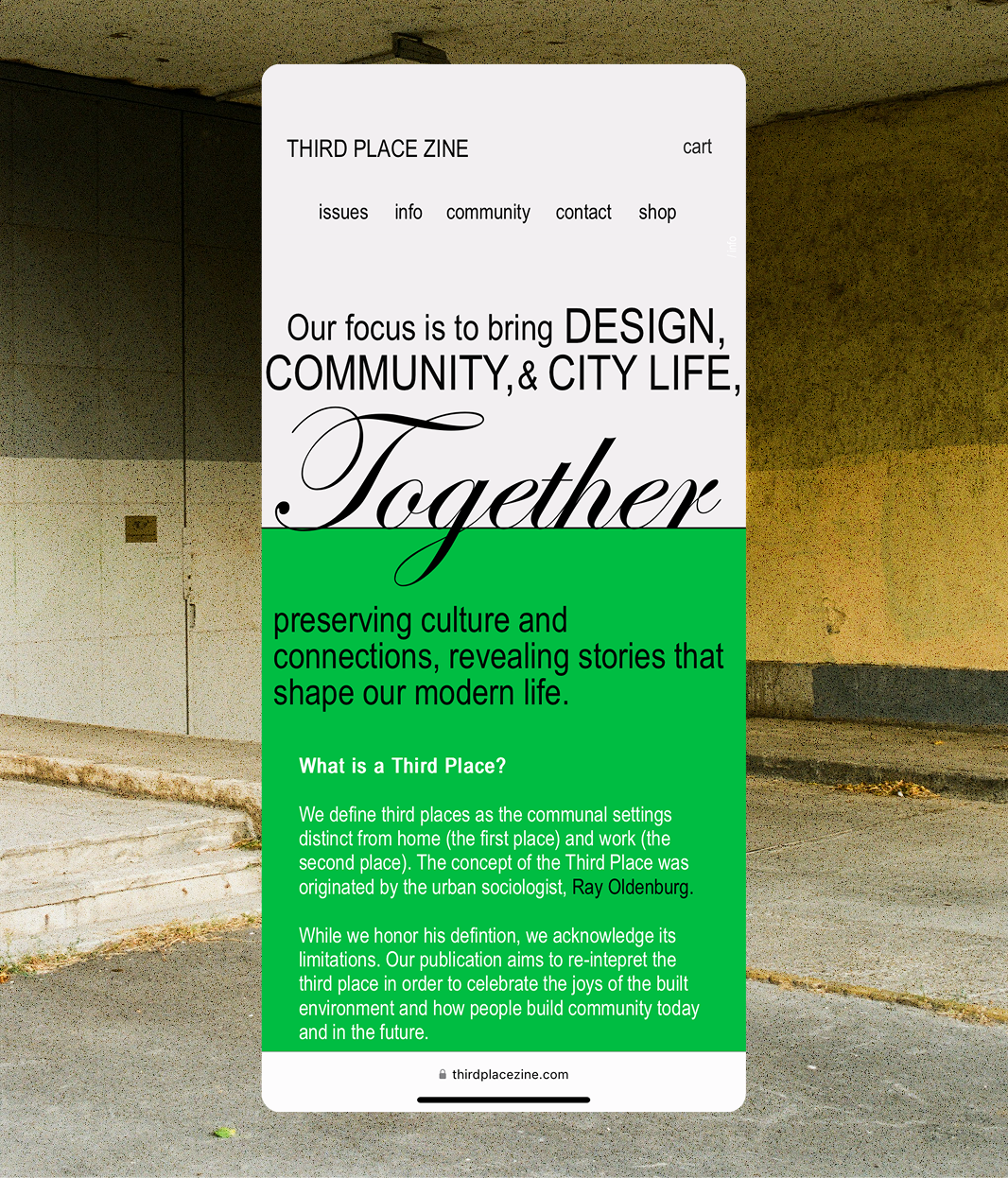 Third Place Zine Interface